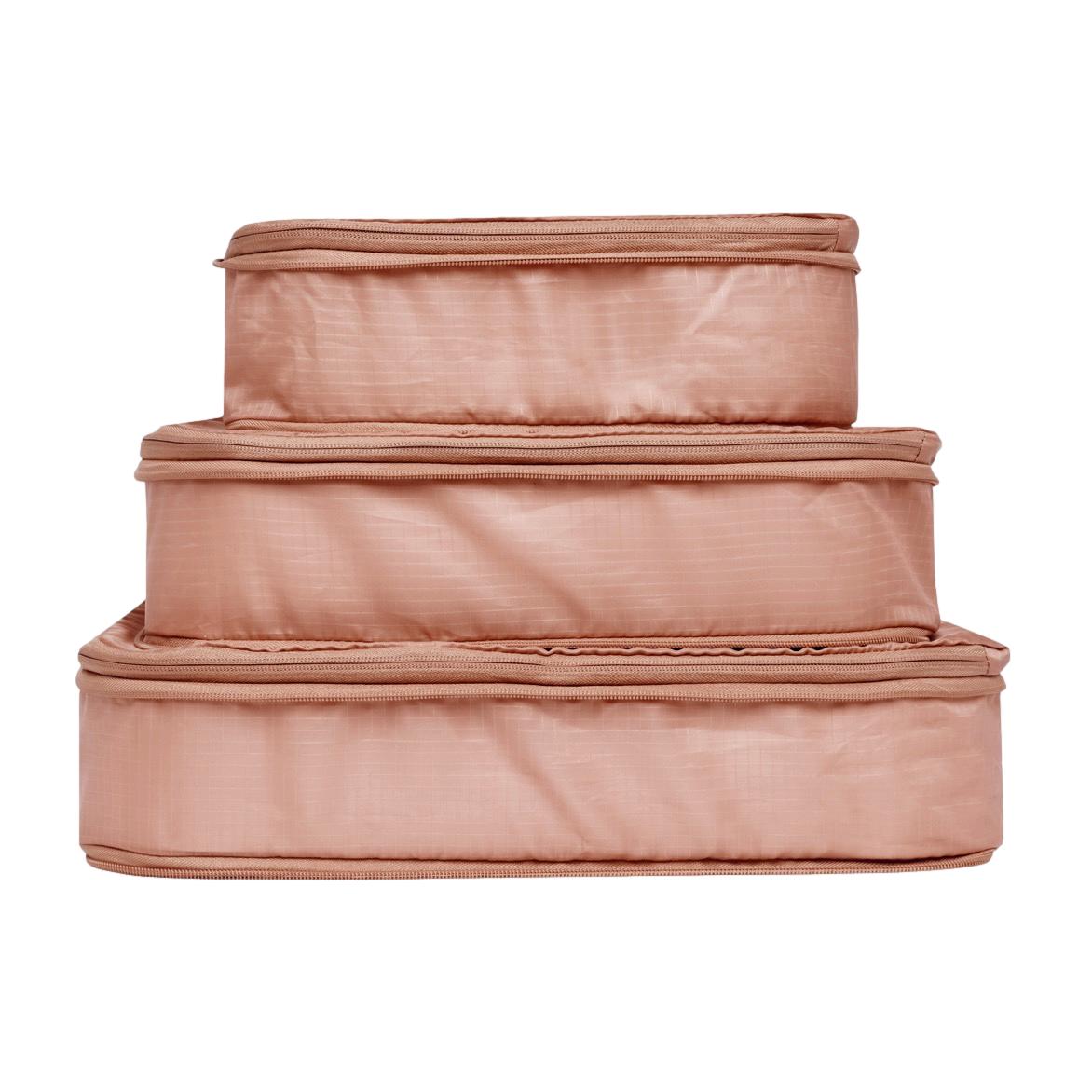 Re-cycled and Reinforced Nylon Compression Packing Cubes, 3-pack Pink/Blush - Concordia Style Boutique