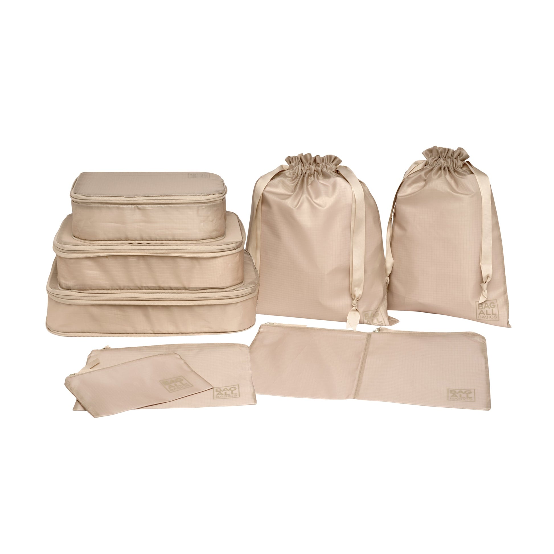Compression Cubes & Packing Bags Set, 8-pack, Taupe - Concordia Style Boutique