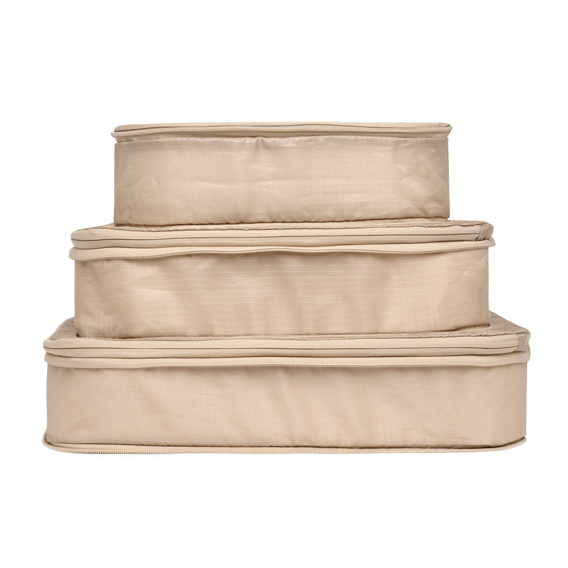Re-cycled and Reinforced Nylon Compression Packing Cubes, 3-pack Taupe - Concordia Style Boutique