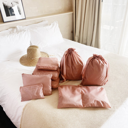 Compression Cubes & Packing Bags Set, 8-pack, Pink/Blush - Concordia Style Boutique