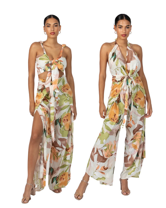 Pant to Jumpsuit - Peach Floral - Concordia Style Boutique