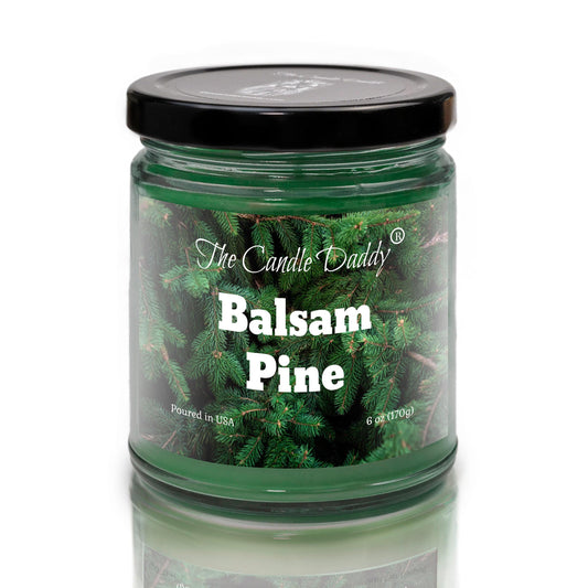 Balsam Pine - Refreshing Christmas Tree Scented -  Holiday 6 Oz Jar Candle - 40 Hour Burn Time