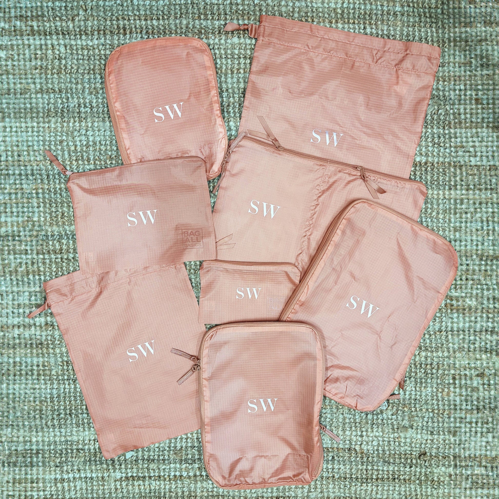 Compression Cubes & Packing Bags Set, 8-pack, Pink/Blush - Concordia Style Boutique