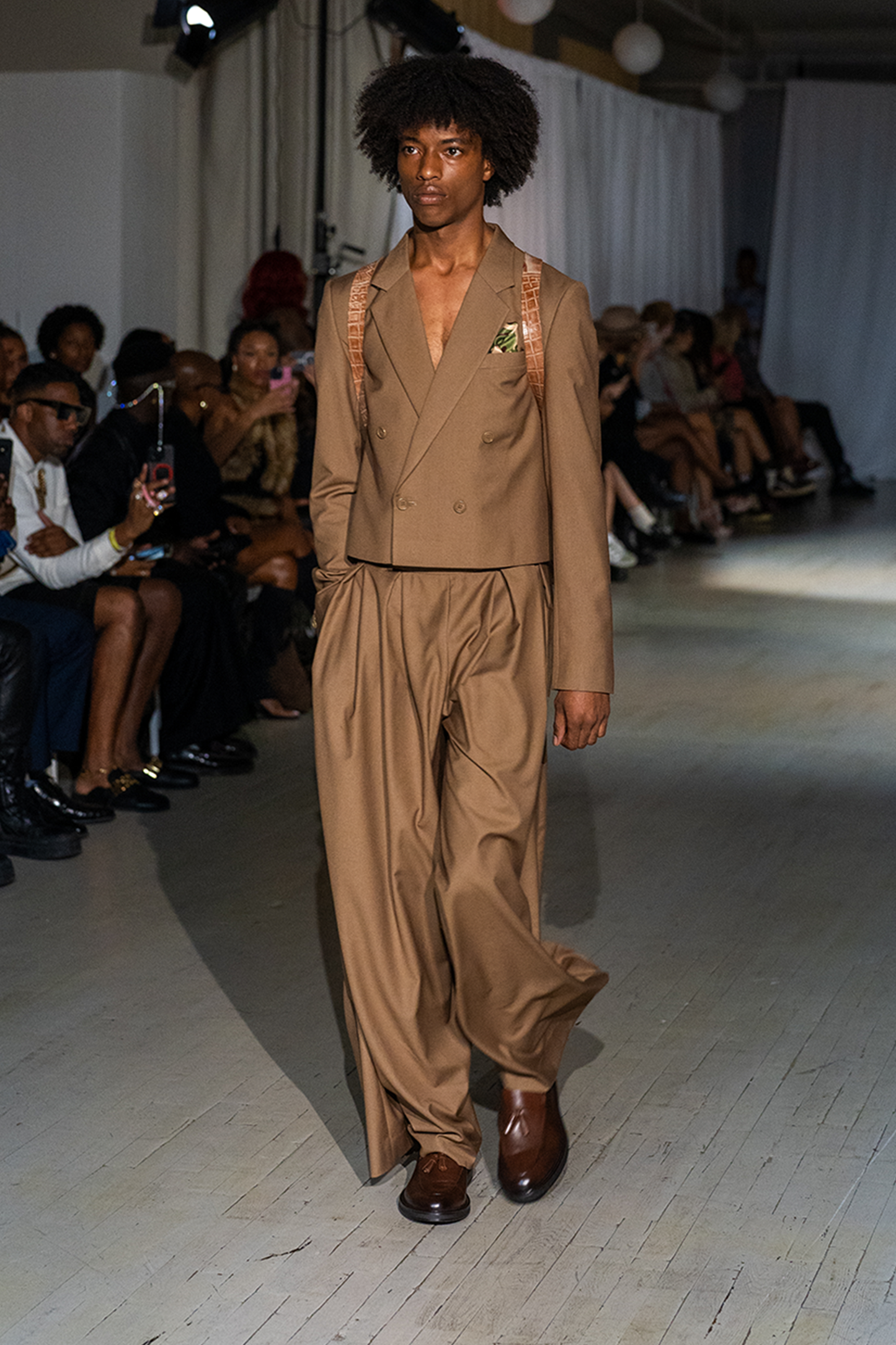 Bastien Tan Cropped Suit