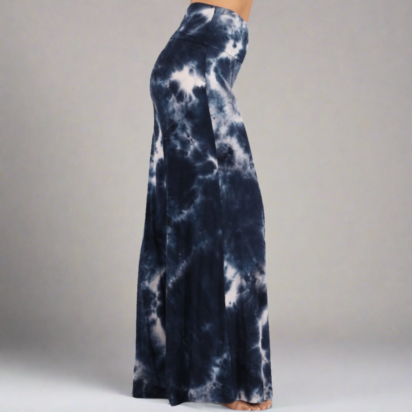 Beach and Lounge Navy Tie Dye Palazzo Pants Made in USA - Concordia Style Boutique