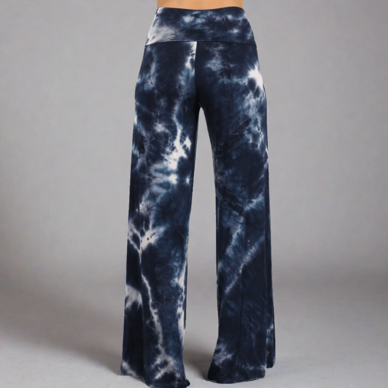 Beach and Lounge Navy Tie Dye Palazzo Pants Made in USA - Concordia Style Boutique