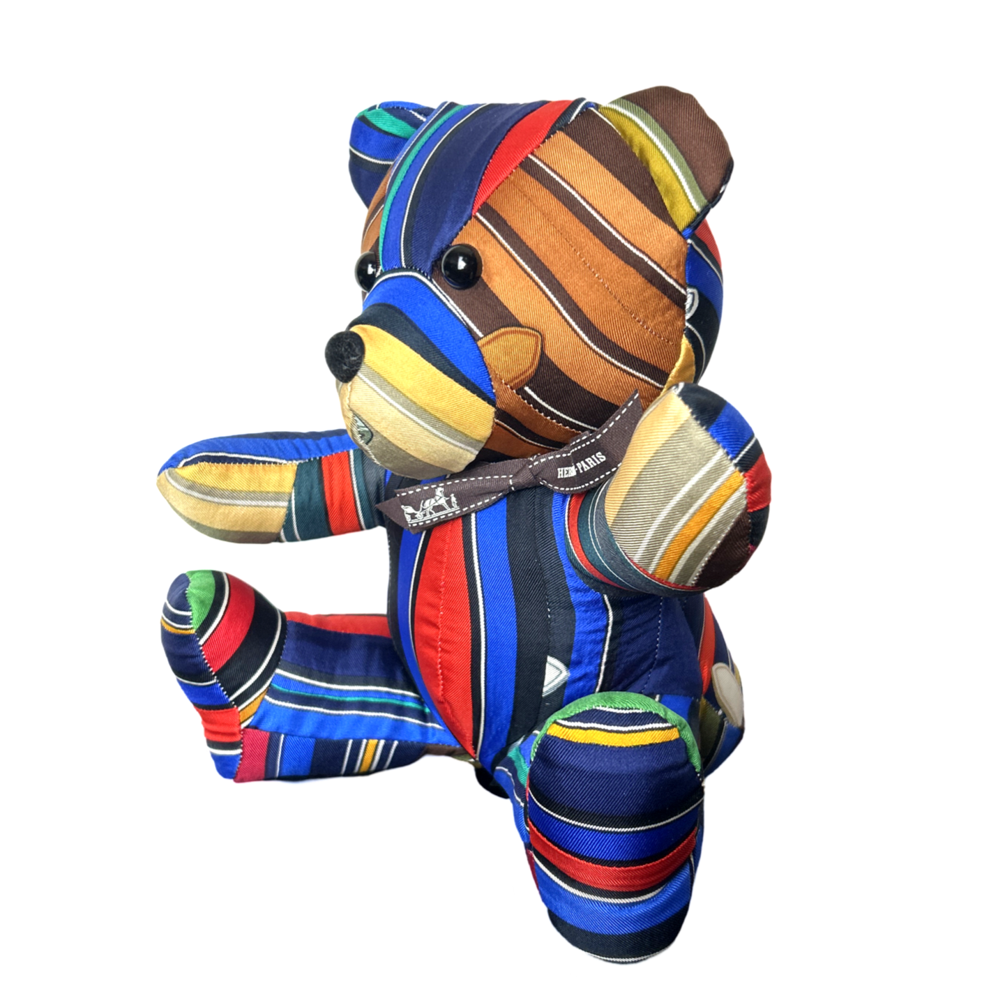 Couvertures et Tenues du Jour Vintage Silk Scarf Patchwork Teddy Bear