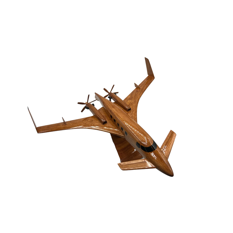 Beechcraft Starship 2000 Mahogany Wood Desktop Airplane Model