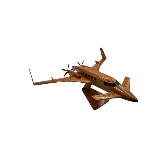 Beechcraft Starship 2000 Mahogany Wood Desktop Airplane Model