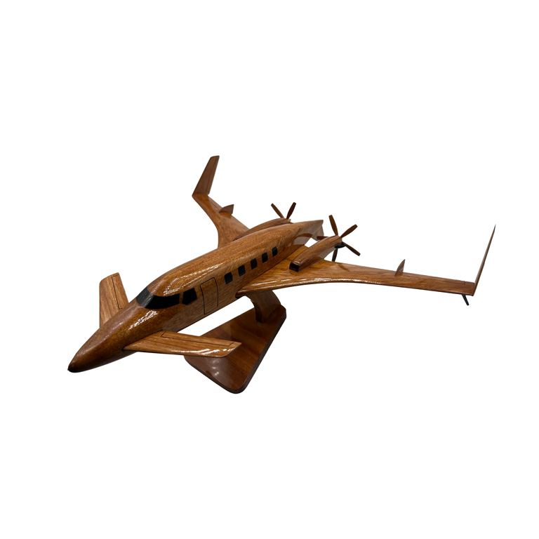 Beechcraft Starship 2000 Mahogany Wood Desktop Airplane Model