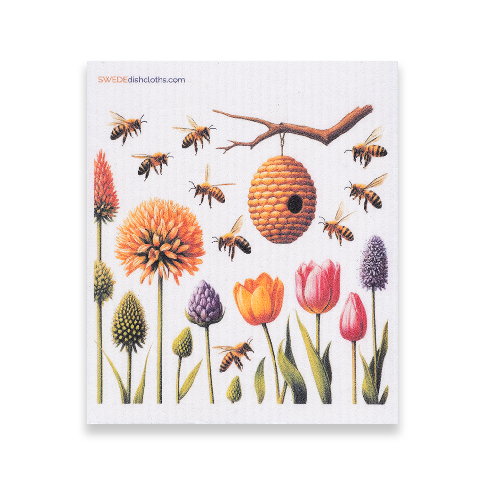 Eco-Friendly Swedish Dishcloths - Mixed Bees 2024 Set of 3 (Paper Towel Replacements, One of Each Design) - Concordia Style Boutique