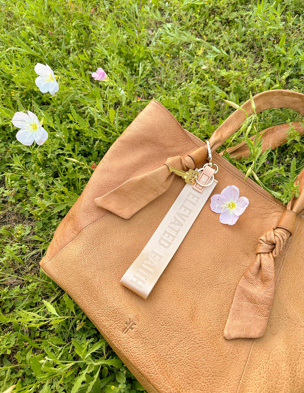 Beige Oversized Logo Keychain - Concordia Style Boutique