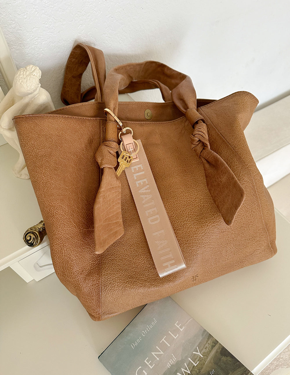 Beige Oversized Logo Keychain - Concordia Style Boutique