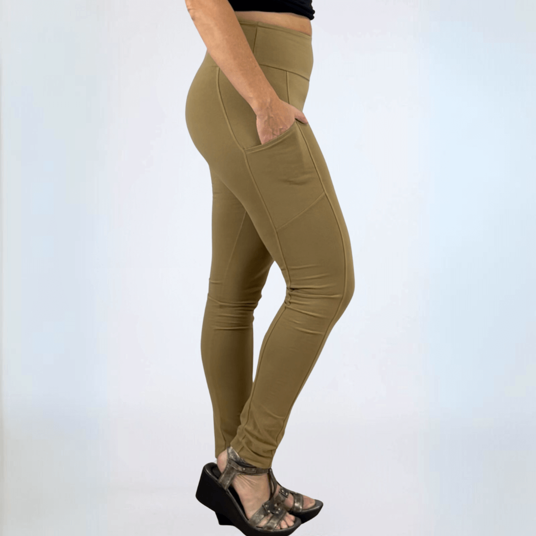 A Perfect Fit Solid Pocket Leggings Made in USA - Concordia Style Boutique