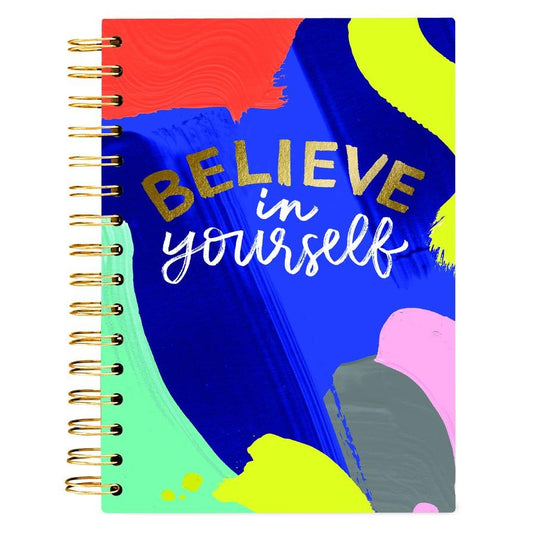 Believe In Yourself Spiral Hard Cover Journal in Joyful Abstract - Concordia Style Boutique