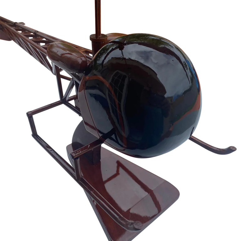 Bell 47 Mahogany Wood Desktop Helicopter Model