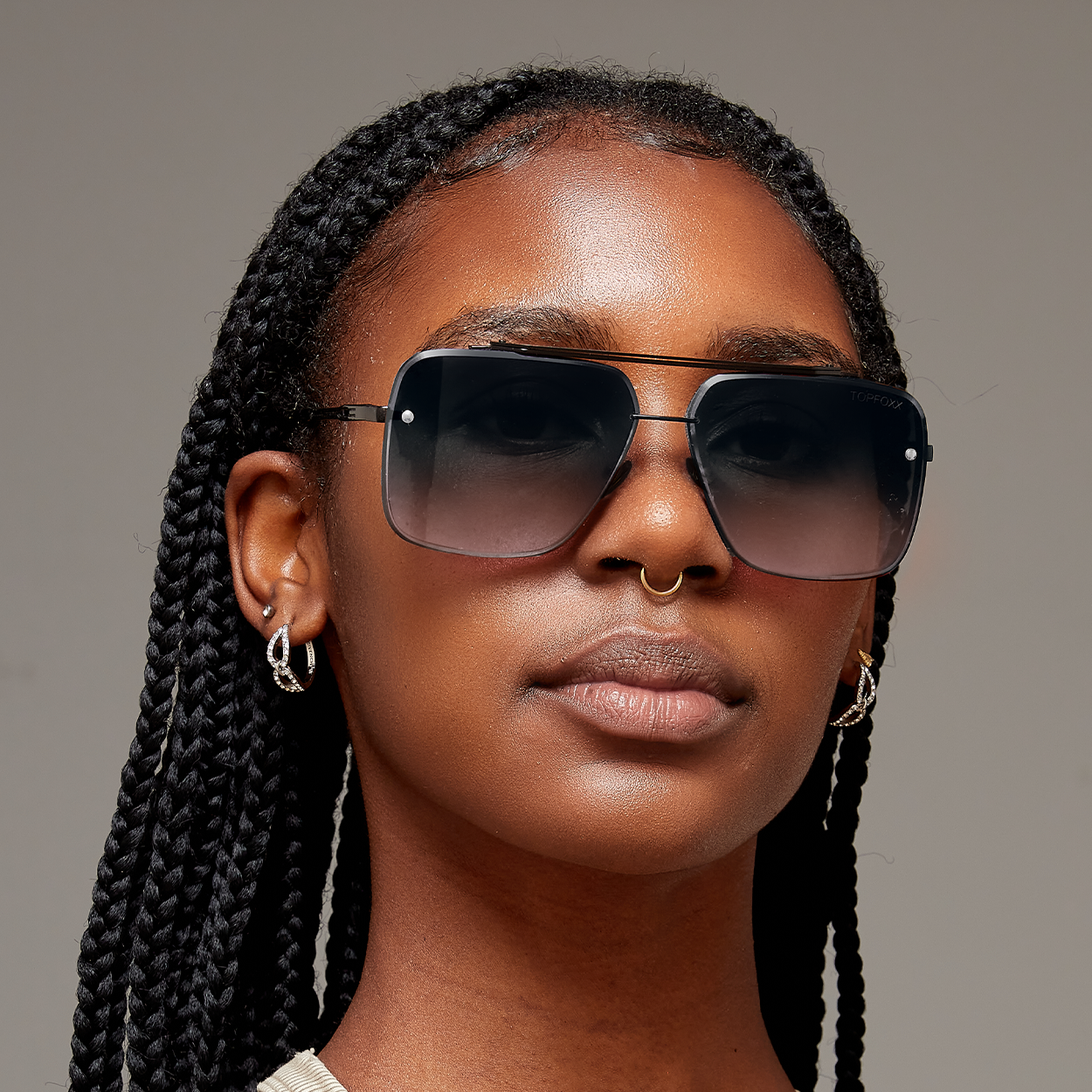 Bella Midnight - Tangle Free Aviator Sunglasses - Concordia Style Boutique