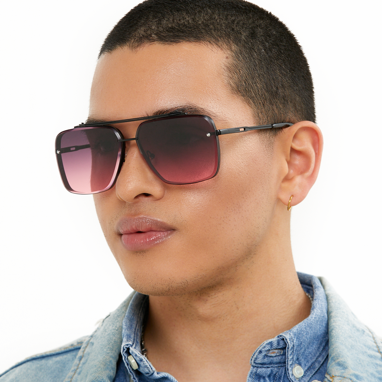Bella - Ruby Oversized Squared Aviators - Concordia Style Boutique