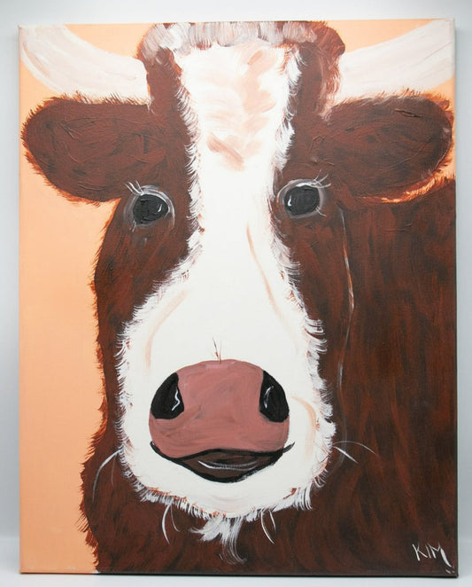 Benjamin the Cow | 20" x 16" | Paint on Canvas | The Painted Attic
