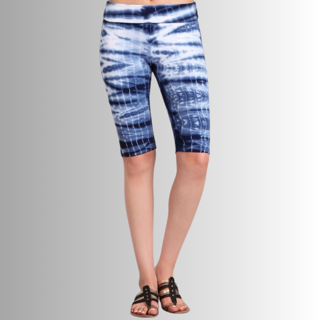 Longer Length Tie Dye Biker Shorts in Navy - Concordia Style Boutique