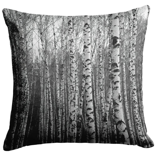 "Birch Trees in Winter" Throw Pillow