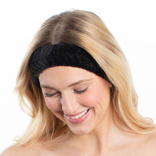 Black Spa Headband | Soft Hair Band for Skincare Facial After Shower - Concordia Style Boutique