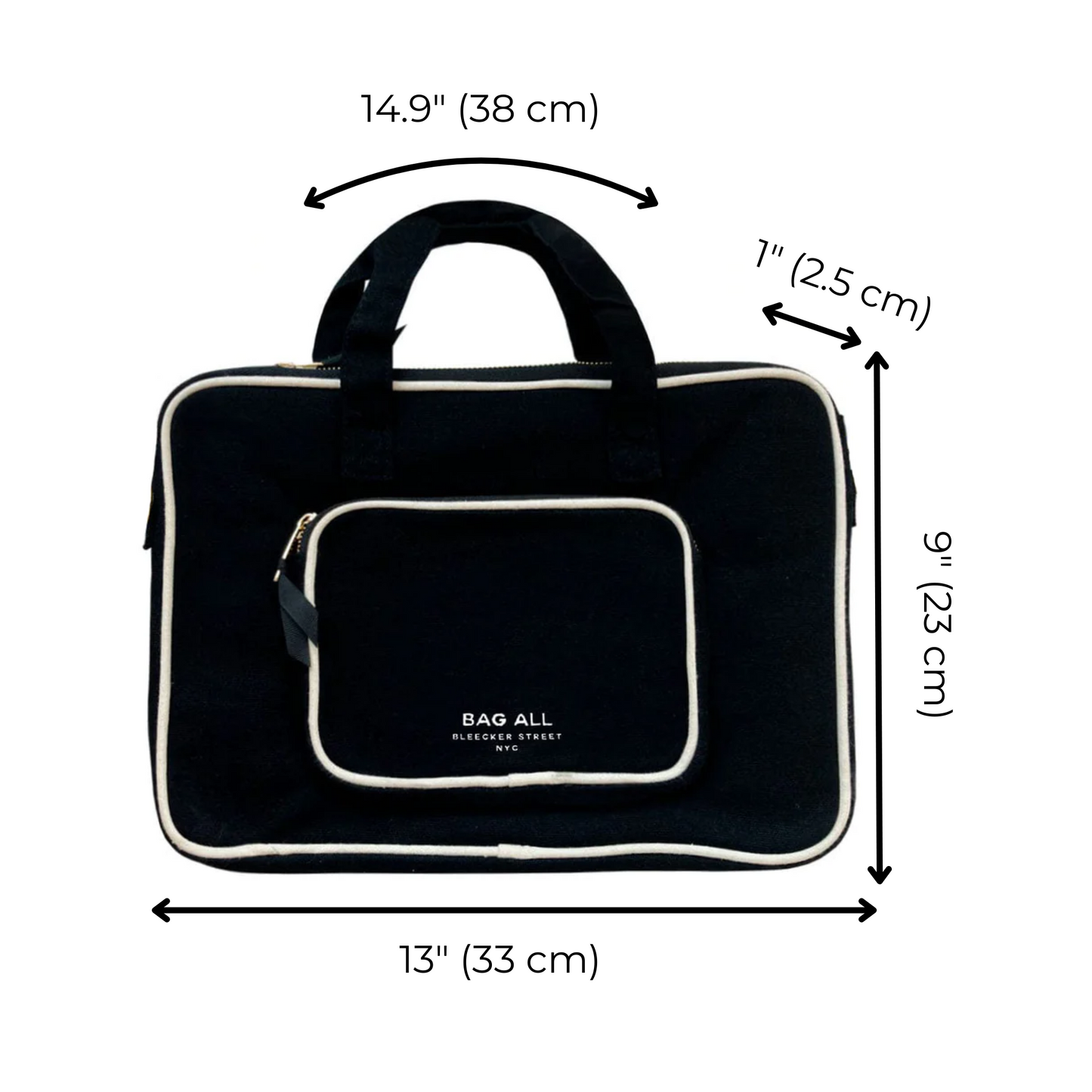 Laptop Case 13", Handle & Charger Pocket, Black - Premium 5620 - Luggage & Bags > Luggage Accessories > Packing Organizers from Bag-all - Just $53! Shop now at Concordia Style Boutique