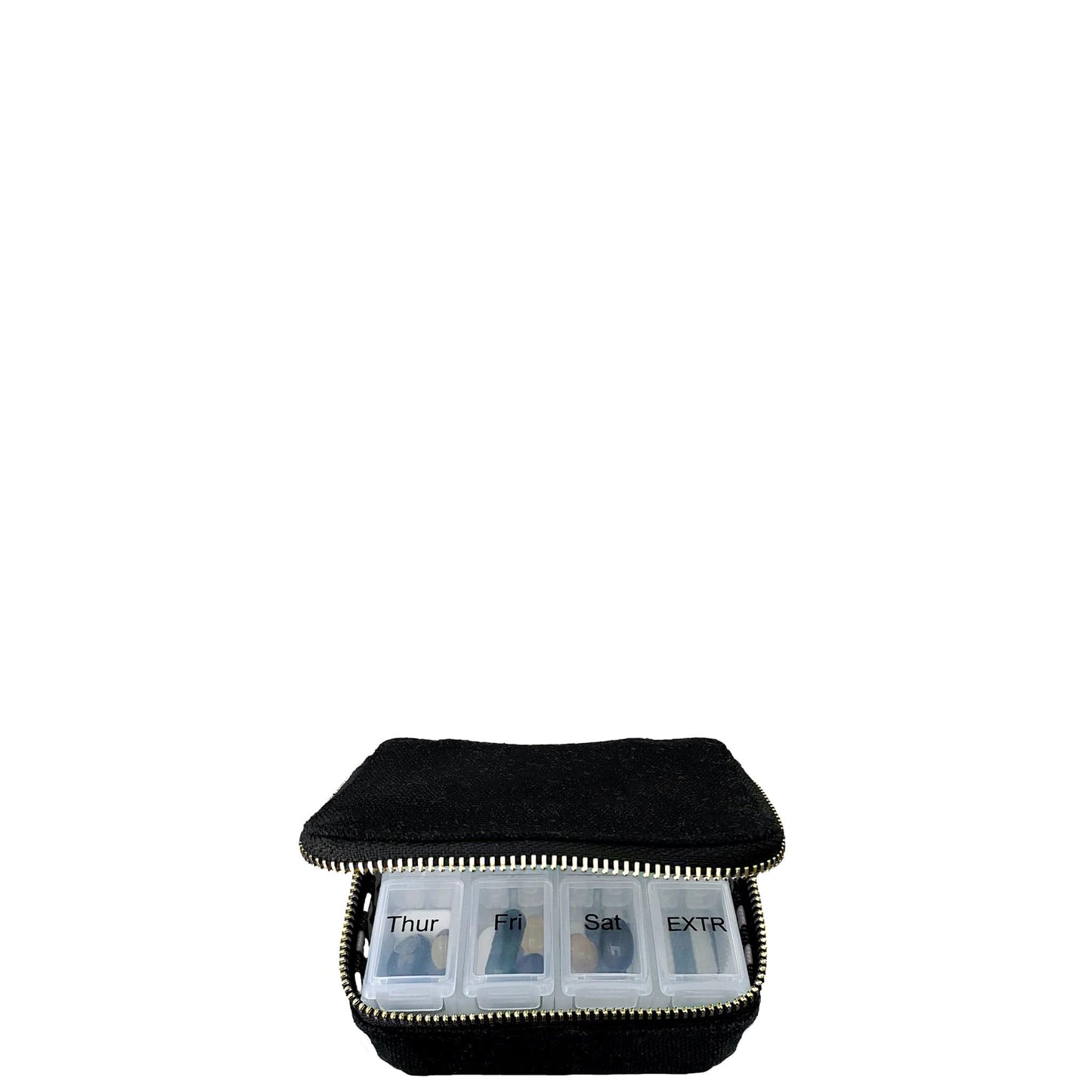 Pill Organizing Case with Weekly Pill Organizer, Black - Concordia Style Boutique