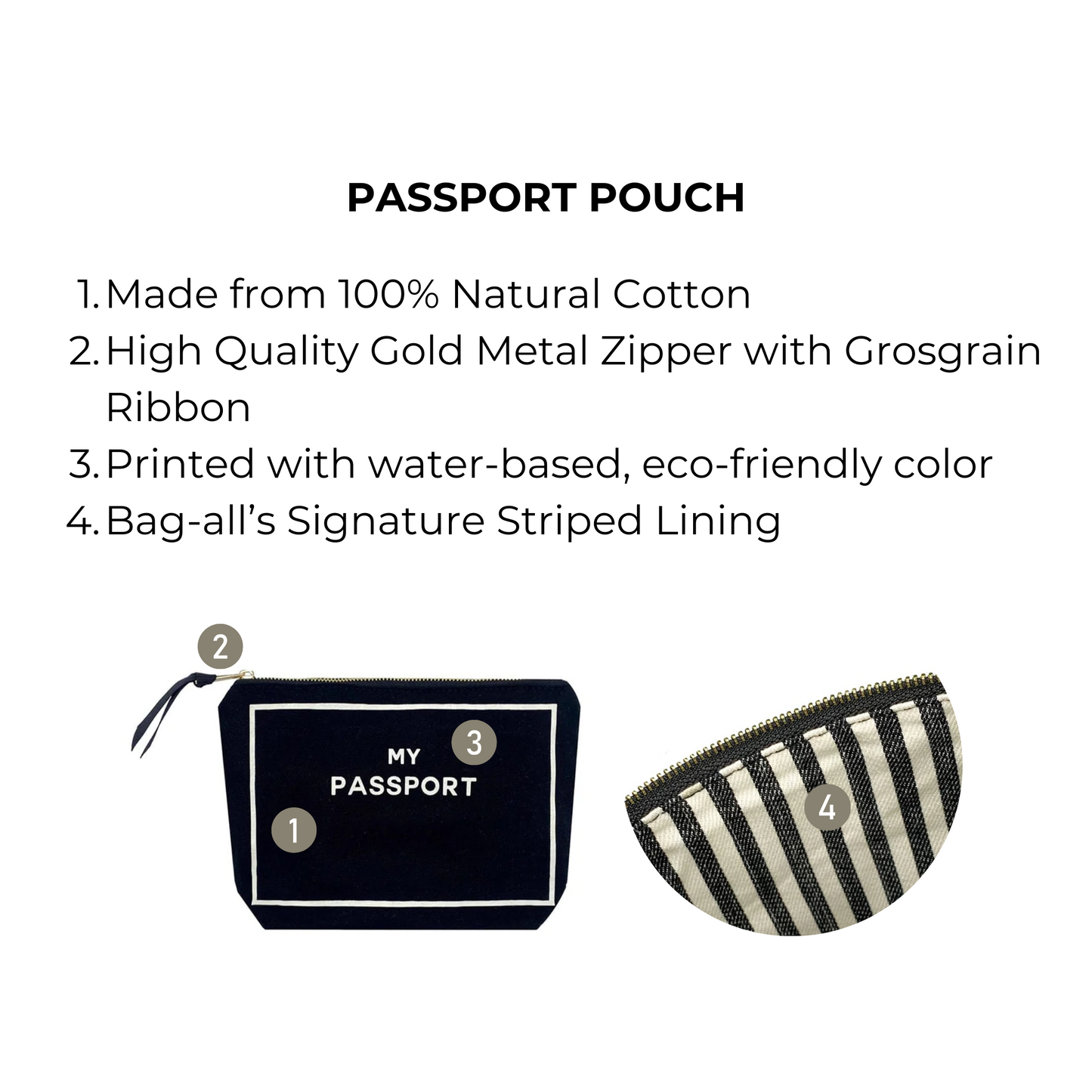 Passport Pouch, Black - Concordia Style Boutique