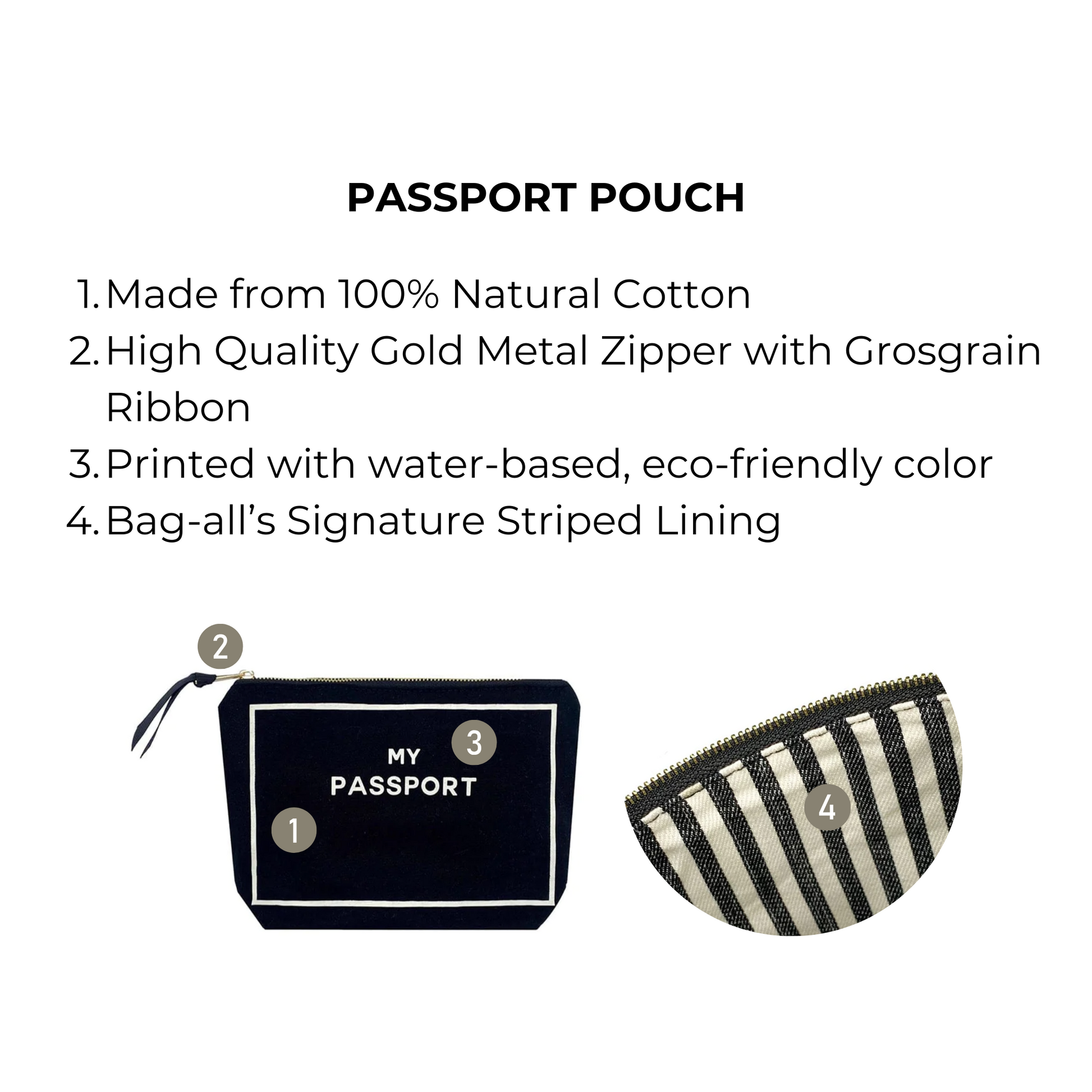 Passport Pouch, Black - Concordia Style Boutique