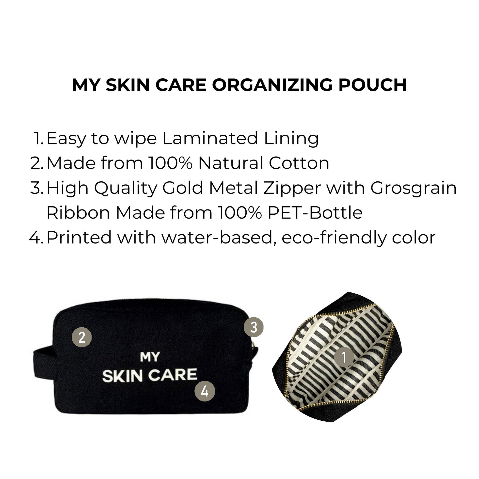 My Skin Care - Organizing Pouch, Black - Concordia Style Boutique