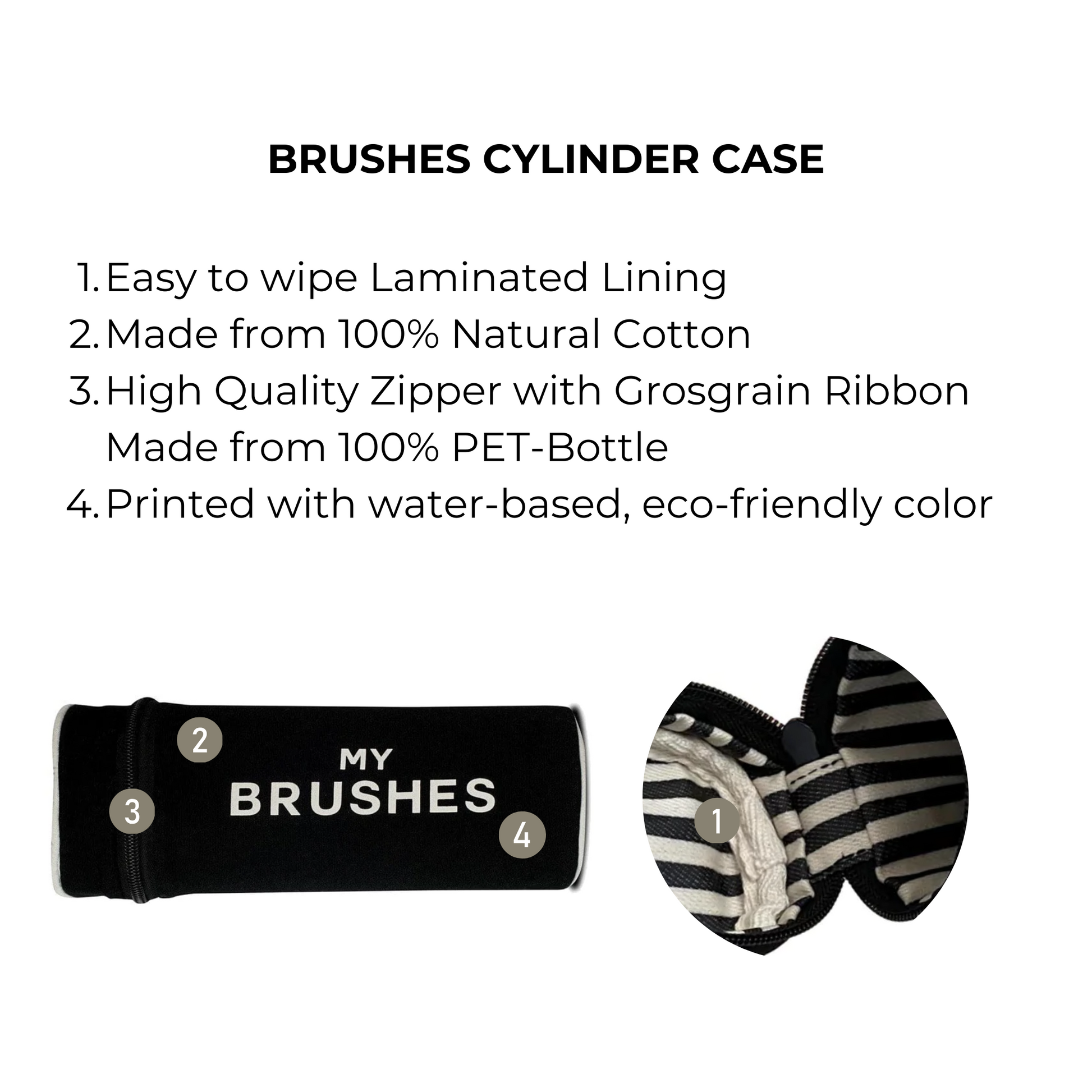 Brushes, Cylinder Case, Black - Concordia Style Boutique