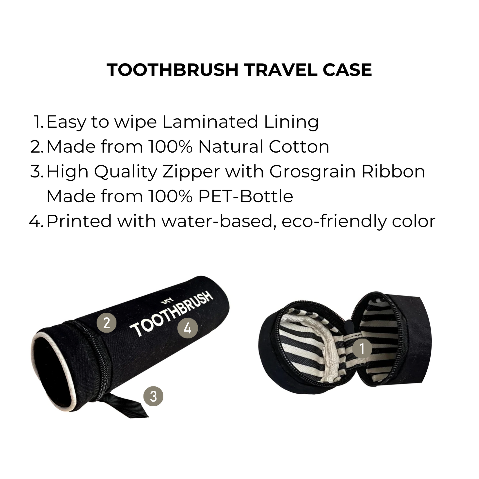 Toothbrush Travel Case, Black - Concordia Style Boutique