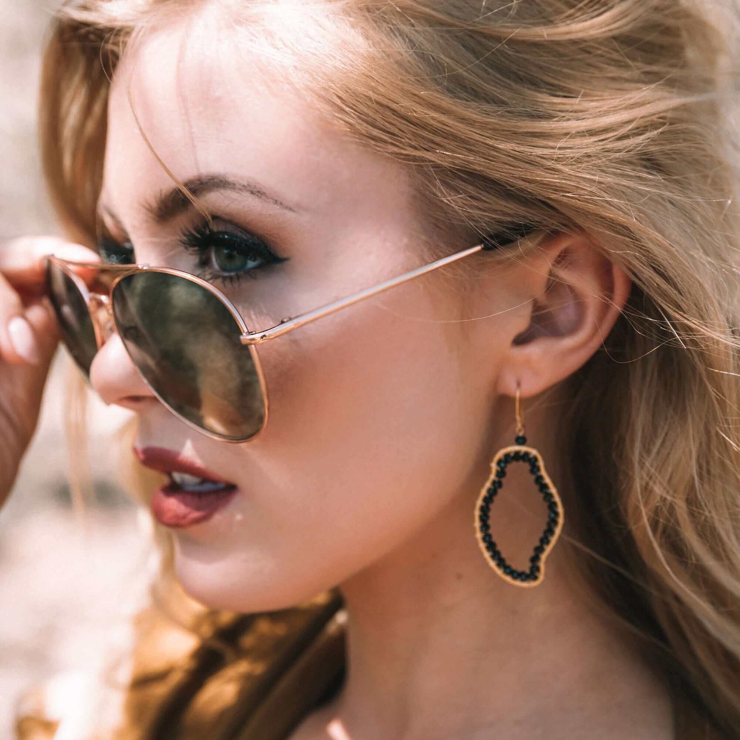 Black Spinel Freestyle Earrings