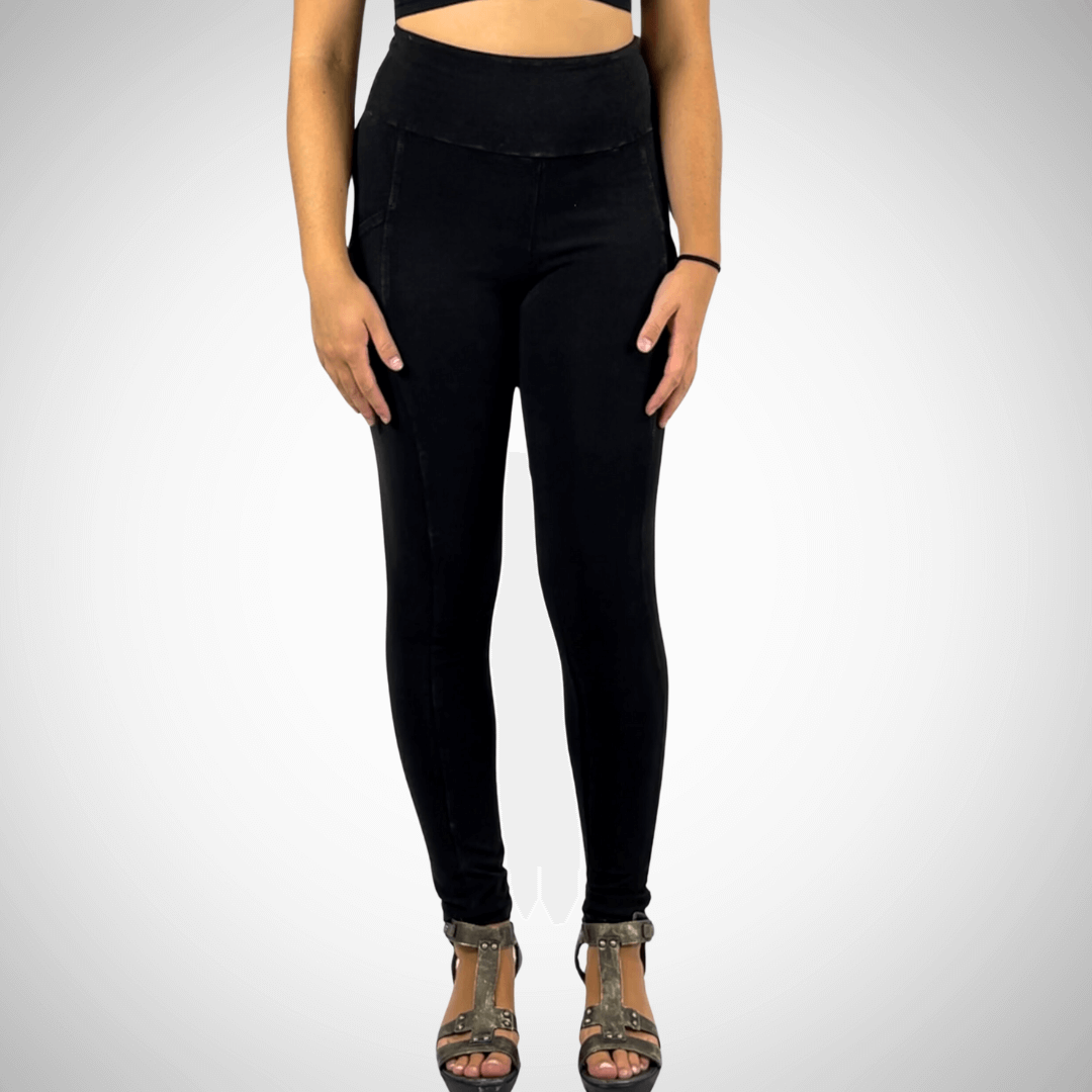 A Perfect Fit Mineral Washed Pocket Leggings Made in USA - Concordia Style Boutique