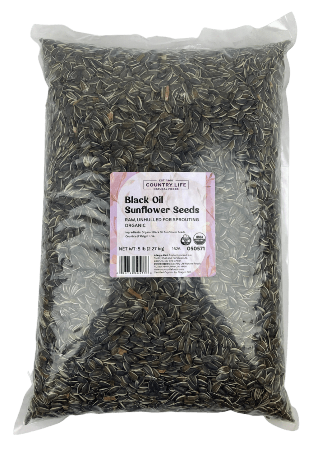 Sunflower Seeds, Black Oil, Unhulled For Sprouting, Organic - Concordia Style Boutique