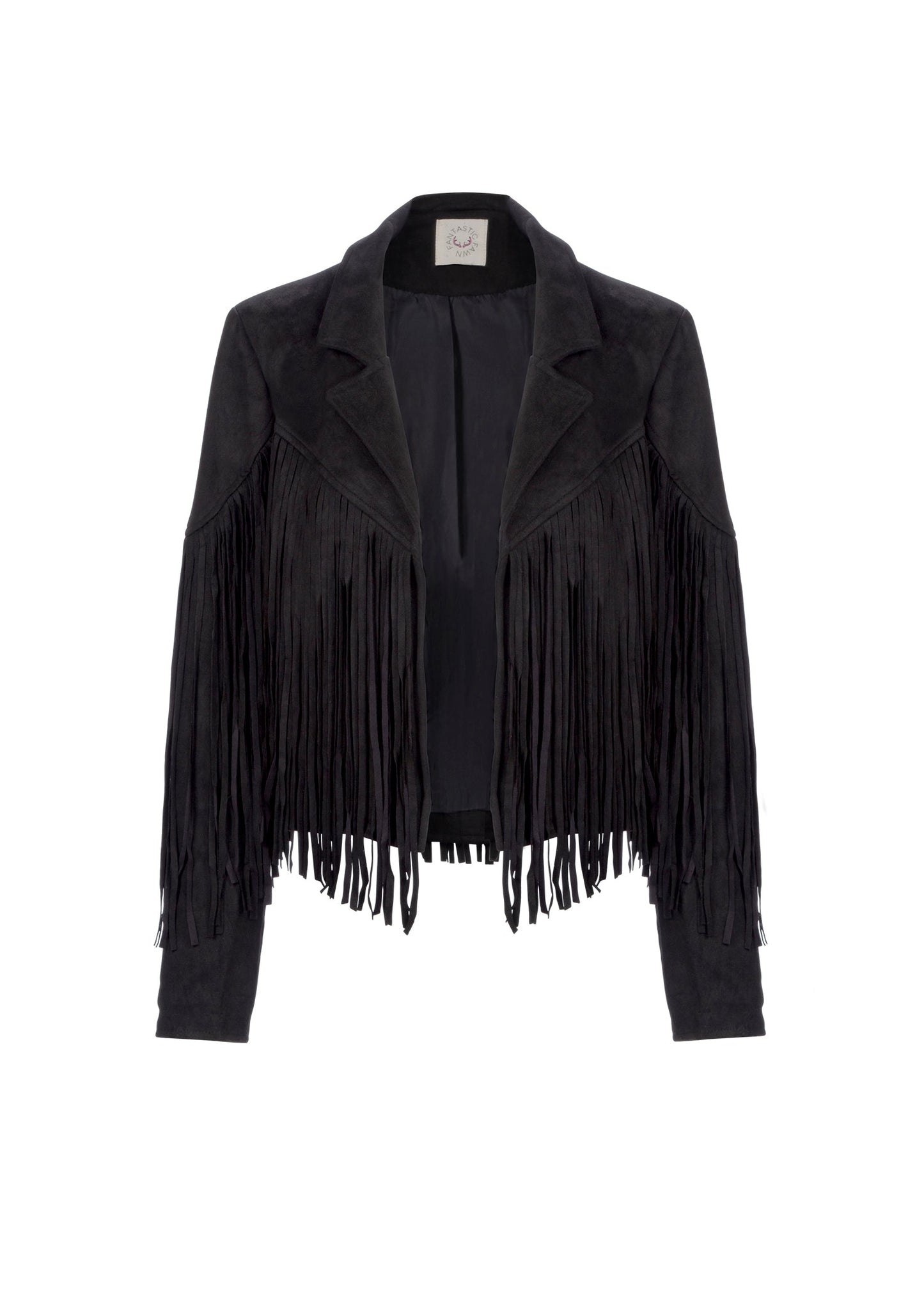 Black Faux Suede Moto Jacket with Fringe - Concordia Style Boutique