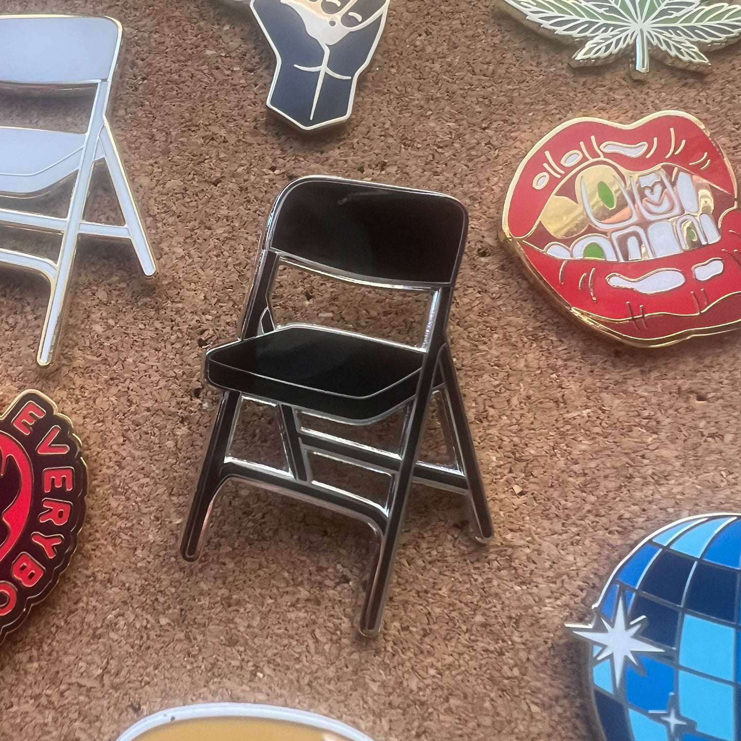 Folding Chair Enamel Pin