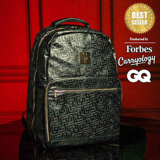 Black Monogram Leather Commuter Bag