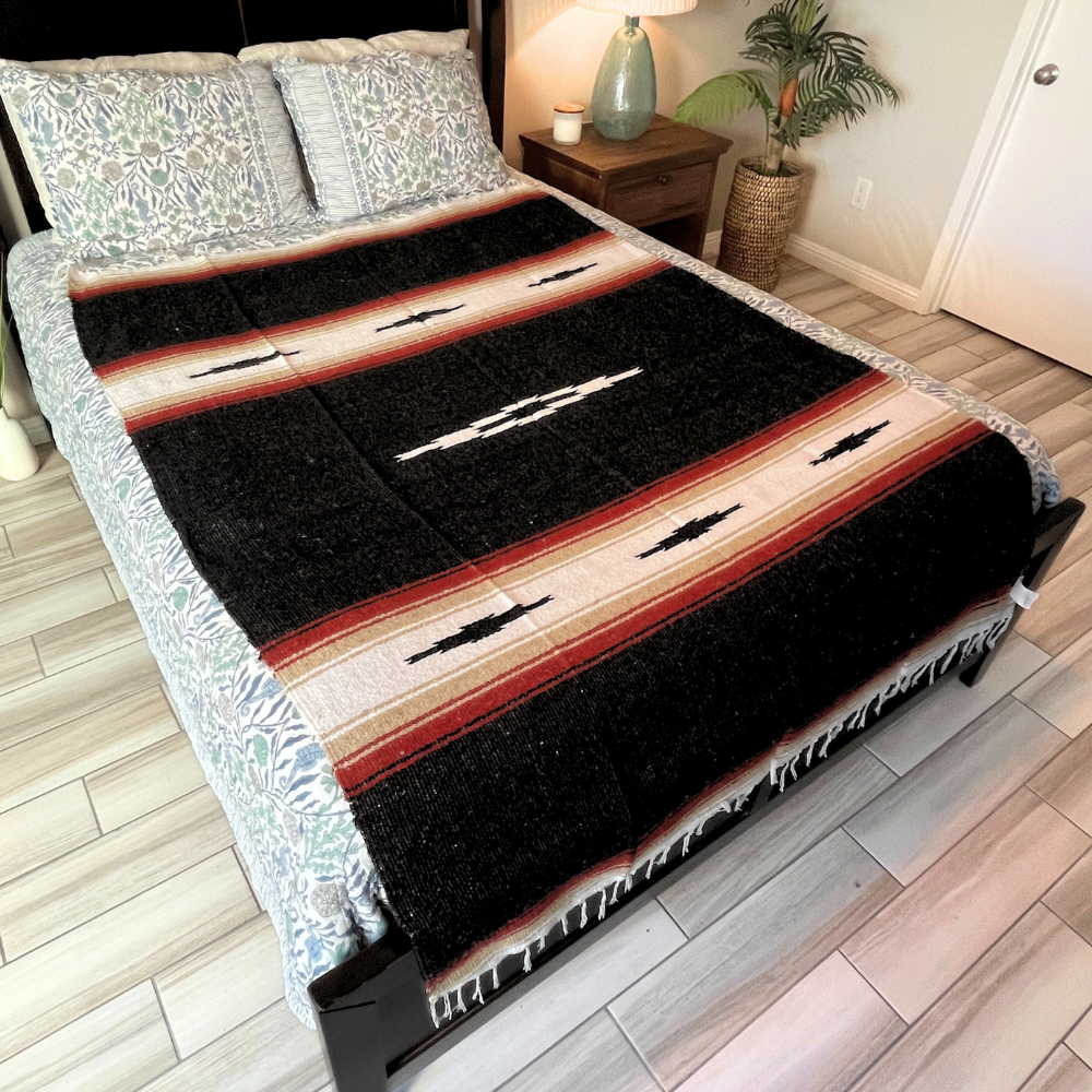 Black Baja Multi Diamond Yoga Blanket - Concordia Style Boutique