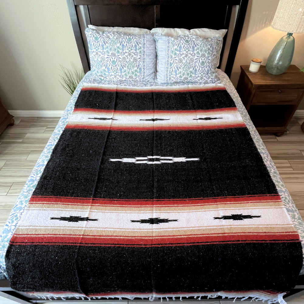 Black Baja Multi Diamond Yoga Blanket - Concordia Style Boutique