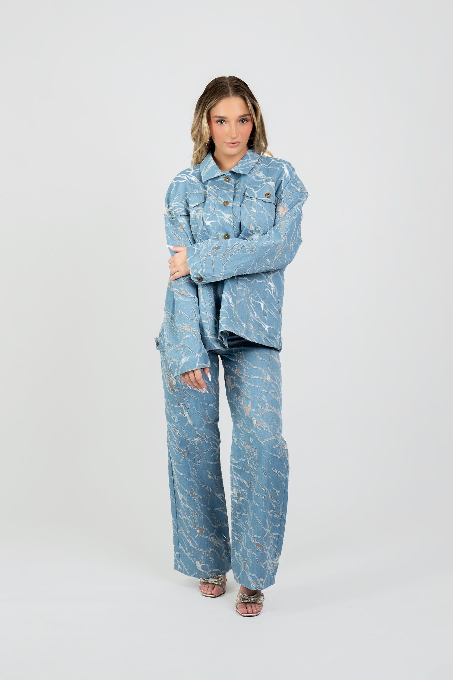 Blair Transparent Marbled Denim Jacket