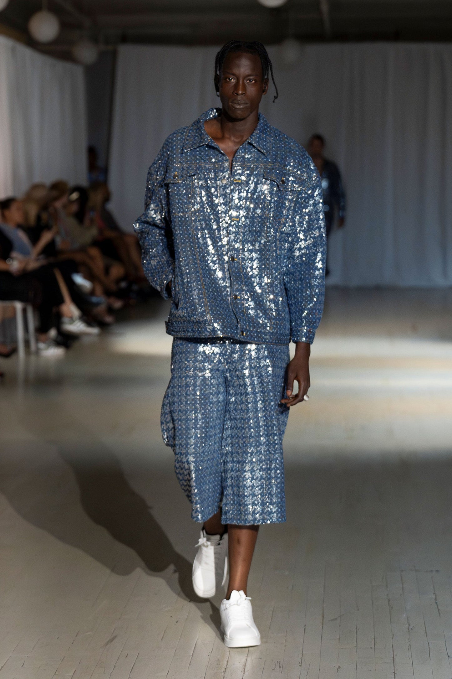 Bleu Sparked Denim Shorts