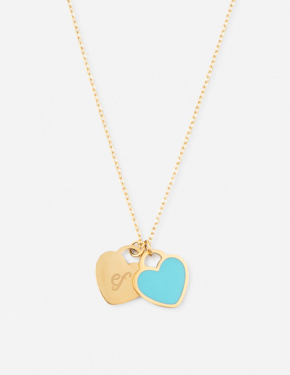 Blue Enamel Heart Logo Necklace - Concordia Style Boutique
