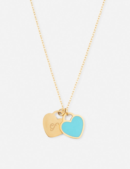 Blue Enamel Heart Logo Necklace - Concordia Style Boutique