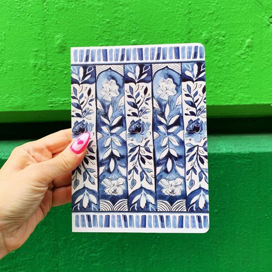 Blue and White Florals Journal | Double-Sided Notebook | 160 Lined Pages - Concordia Style Boutique