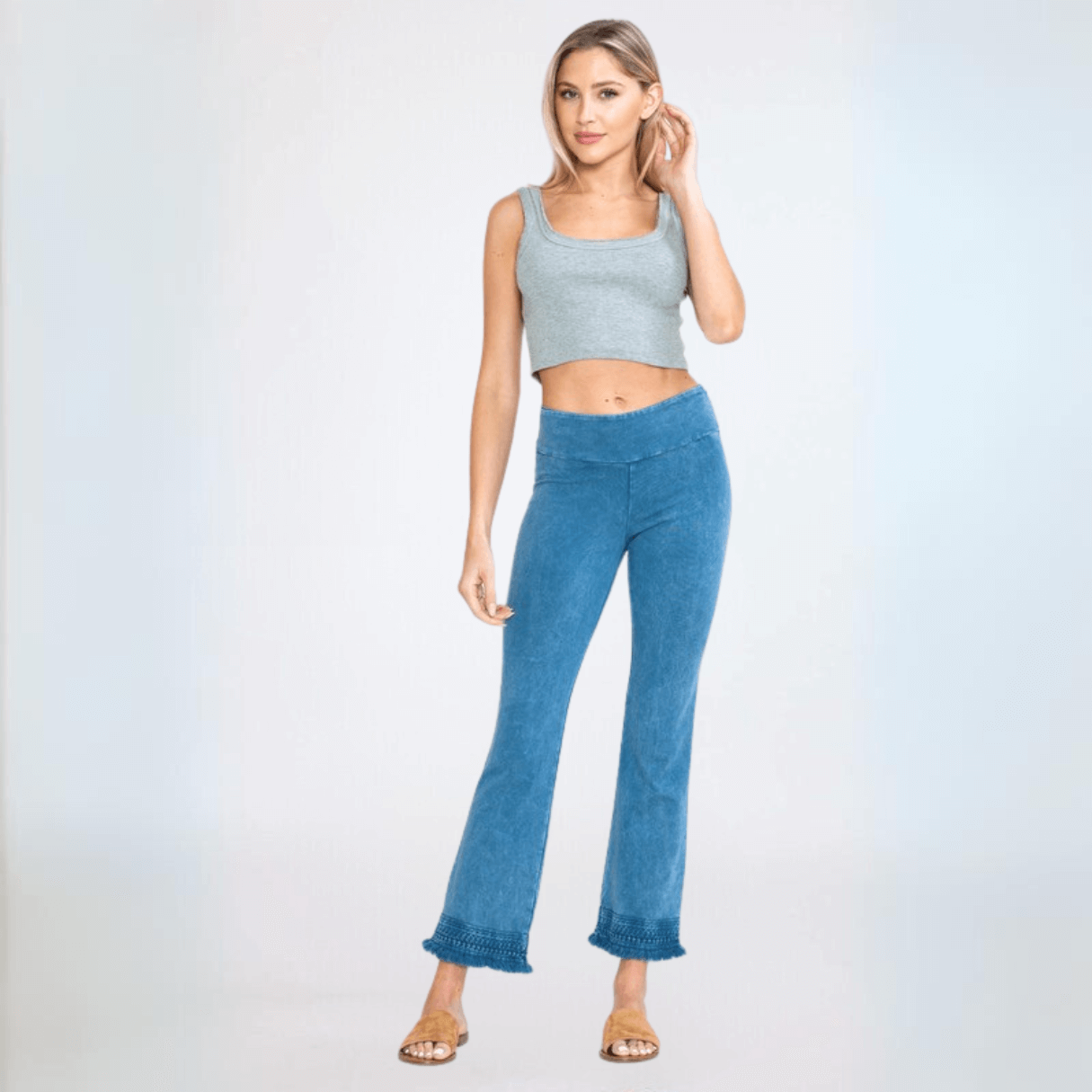 Crochet & Cropped Cotton Jeggings Made in USA - Concordia Style Boutique