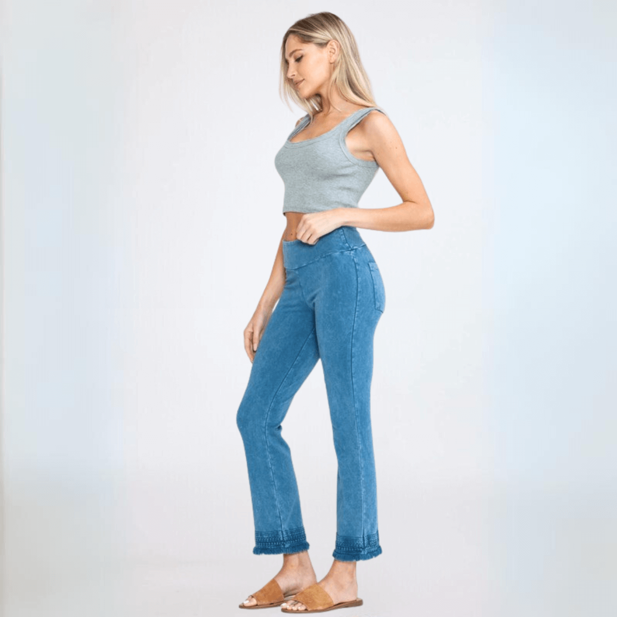 Crochet & Cropped Cotton Jeggings Made in USA - Concordia Style Boutique