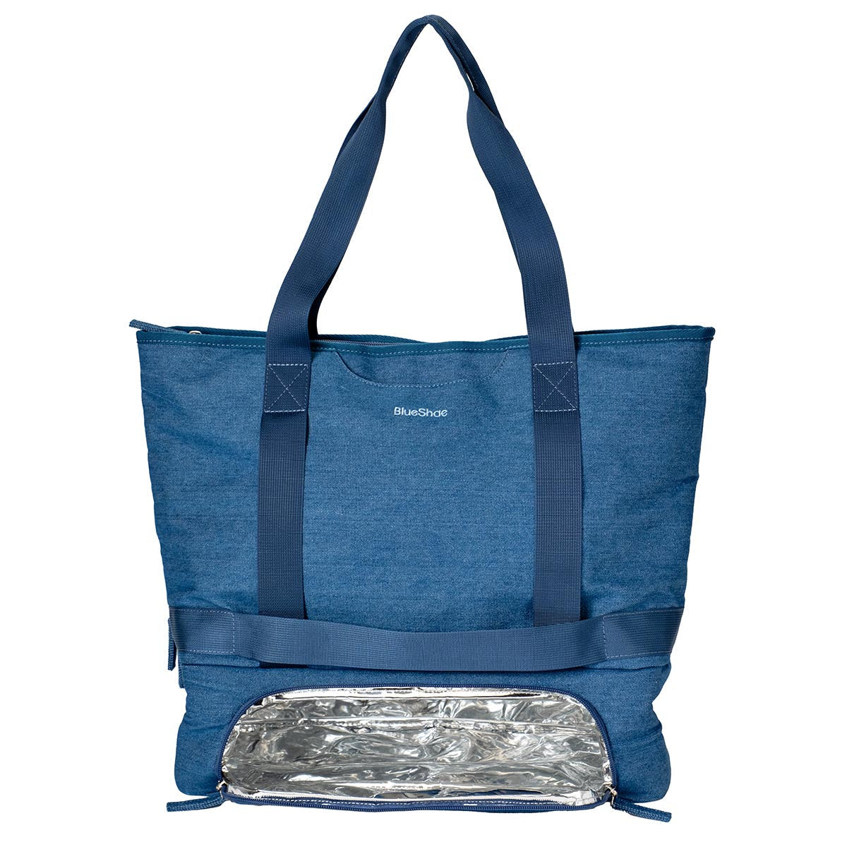 Denim Beach Bag w/ Straw Hat