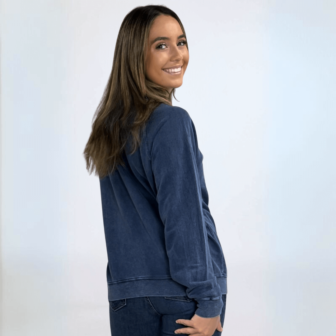 Distressed American Flag Graphic Sweatshirt Made in USA - Concordia Style Boutique